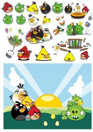 Angry Birds Characters and Scenes Vector Collection Free Vector
