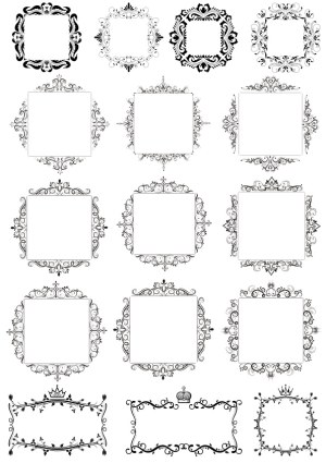 Decorative Vintage Ornate Vector Frames and Borders Collection Free Vector