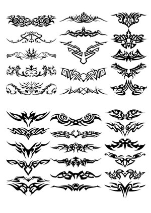 Collection of Tribal Tattoo Vector Designs Free Vector