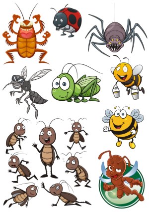 Cartoon Insects and Bugs Collection Vector Free Vector