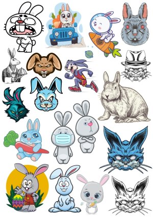 Collection of Diverse Rabbit and Bunny Vector Illustrations Free Vector