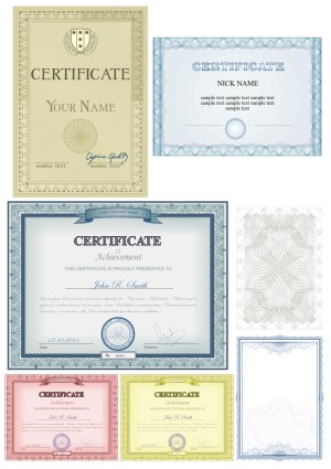 Set of Decorative Certificate and Award Border Templates Free Vector