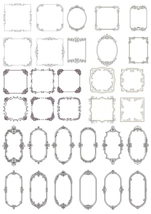 Set of Decorative Vintage Frames and Borders Free Vector