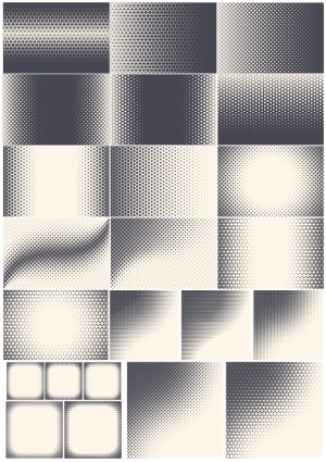 Set of Halftone Vector Patterns and Gradients Free Vector