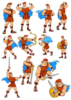 Cartoon Greek Warrior Character Poses Vector Set Free Vector