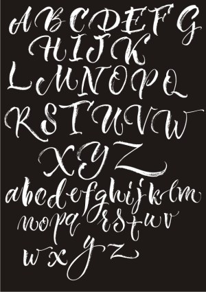 Handwritten Brush Script Alphabet Uppercase and Lowercase Letters Free Vector