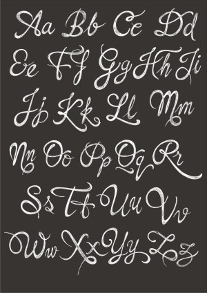 Handwritten Script Alphabet Upper and Lowercase Letters Free Vector