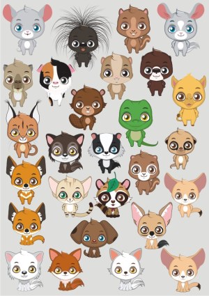 Cute Cartoon Animal Vector Characters Collection Free Vector