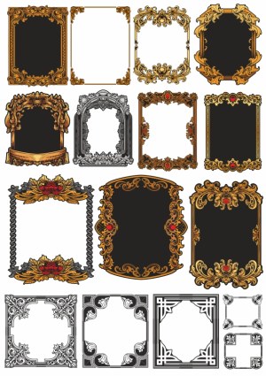 Ornate Vintage Decorative Frames Collection Free Vector