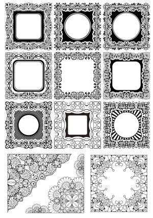 Ornate Vintage and Floral Decorative Borders and Frames Free Vector