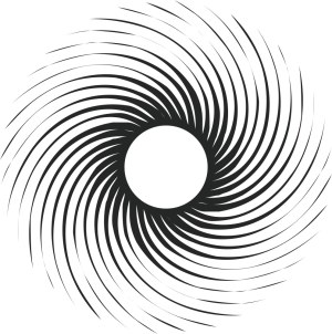 Abstract Spiral Swirl Design with Radiating Black Curves Free Vector