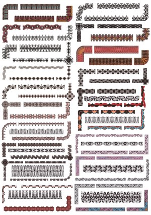 Ornate Decorative Borders and Corner Vectors Collection Free Vector