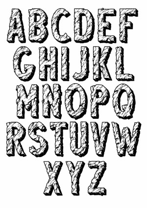 Rock Texture 3D Block Alphabet Vector Free Vector