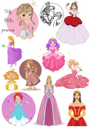 Collection of Cartoon and Elegant Princess Vector Illustrations Free Vector