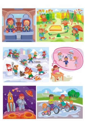 Children Activities in Different Settings Vector Collection Free Vector