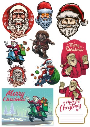 Collection of Diverse Santa Claus Christmas Vectors Free Vector