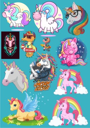 Colorful Unicorn and Pegasus Vector Collection Free Vector
