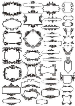 Vintage Decorative Frame and Banner Vector Collection Free Vector