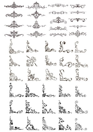 Elegant Vintage Floral Borders and Ornate Corner Designs Free Vector