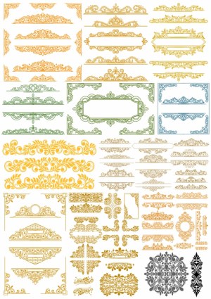 Decorative Vintage Ornamental Borders and Frames Vector Set Free Vector