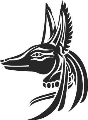 Black Stylized Anubis Head Vector Free Vector
