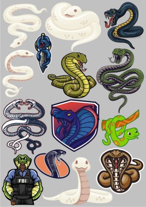 Snake and Cobra Vector Illustrations Collection Free Vector