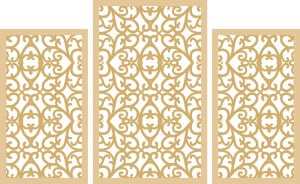 Elegant Golden Floral Ornament Pattern in Rectangular Panels Free Vector