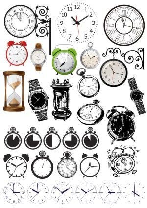 Collection of Various Clock and Timer Vector Illustrations Free Vector