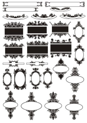 Vintage Ornamental Frames and Decorative Borders Set Free Vector