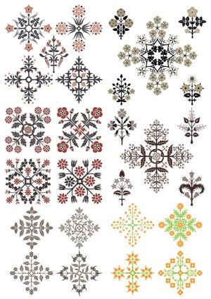 Floral Ornamental Vector Pattern Collection Free Vector