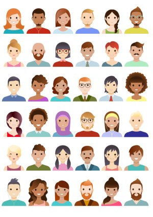 Diverse Flat Style Avatar Characters Set Free Vector