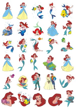 Cartoon Mermaid and Underwater Scenes Vector Collection Free Vector