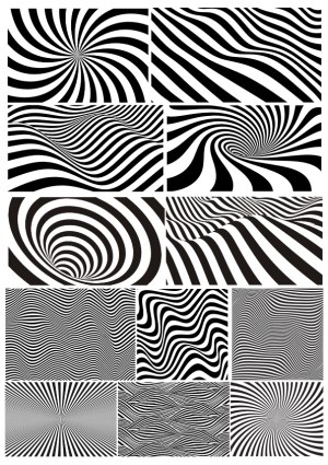 Abstract Black and White Optical Illusion Vectors Set Free Vector