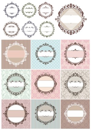 Set of Vintage Ornate Decorative Vector Frames and Borders Free Vector