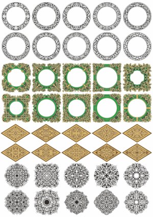 Ornamental Vintage Frame and Pattern Vector Set Free Vector