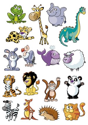 Cute Cartoon Animal Characters Collection Free Vector