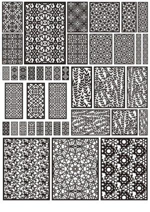 Collection of Ornamental Black and White Decorative Patterns Free Vector