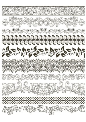 Decorative Vintage Ornate Borders and Floral Patterns Free Vector