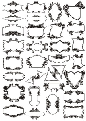Collection of Decorative Vintage Frame Borders Free Vector