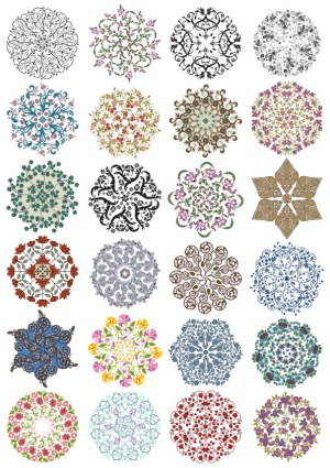 Collection of 20 Ornate Floral Mandala Vector Designs Free Vector