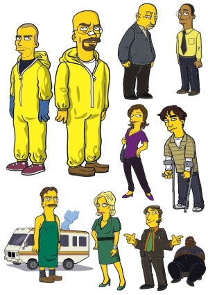 Vector Characters Inspired by Breaking Bad in Cartoon Style Free Vector