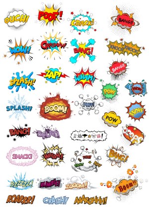 Comic Book Sound Effects Collection Free Vector