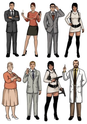 Vector Set of Eight Diverse Characters Including Agents and Scientist Free Vector