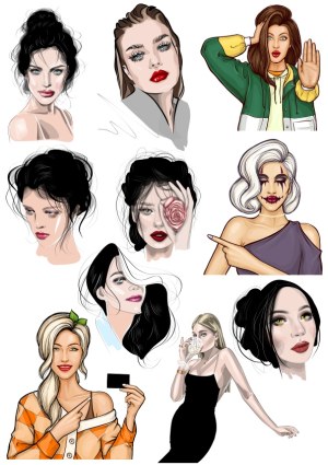Diverse Female Portraits Vector Collection Free Vector