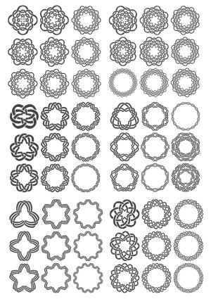 Collection of Decorative Circular Vector Frame Borders Free Vector