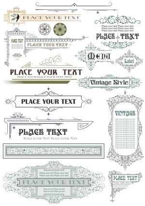 Ornate Vintage Decorative Text Frames and Borders Free Vector
