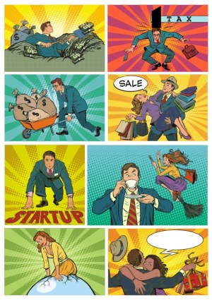 Pop Art Business and Lifestyle Scenes Set Free Vector