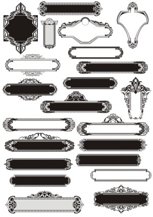 Ornate Vintage Decorative Frames and Borders Collection Free Vector