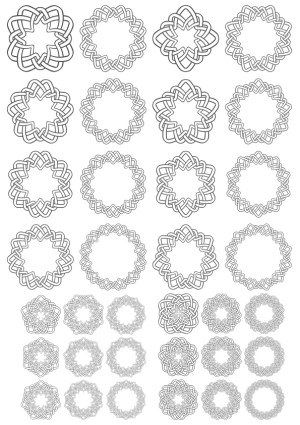 Geometric Celtic Knot Circular Frames and Borders Free Vector