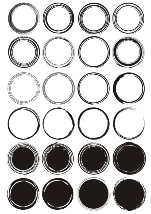 Set of 25 Hand-drawn and Brush Stroke Circle Vectors Free Vector